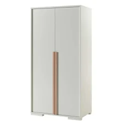 Sale 2-türiger Schlafzimmerschrank in Weiß mit Buche - Eldrus Kleiderschränke|Schränke