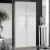 2-türiger Schlafzimmerschrank in Weiß Hochglanz - Grands Kleiderschränke