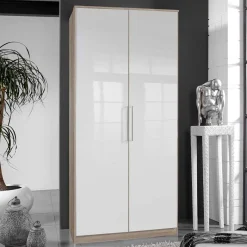 2-türiger Schlafzimmerschrank in Weiß Hochglanz - Grands Kleiderschränke