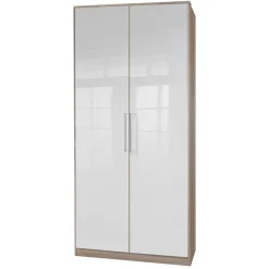 2-türiger Schlafzimmerschrank in Weiß Hochglanz - Grands Kleiderschränke