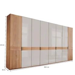 8-türiger Schrank in Erle teilmassiv - Dilacco Kleiderschränke|Schränke