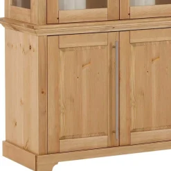 6-türiger Vitrinenschrank aus Kiefer massiv - Noellisa Vitrinen