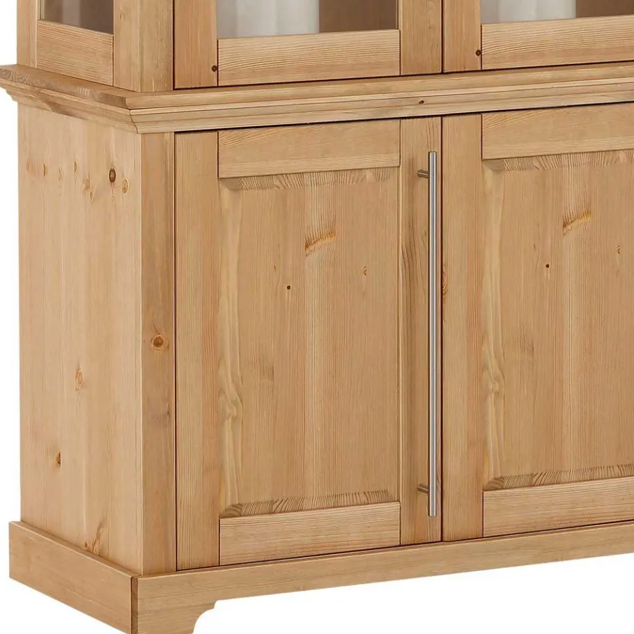 6-türiger Vitrinenschrank aus Kiefer massiv - Noellisa Vitrinen