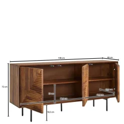 Best 3-türiges Designer Sideboard aus Massivholz - Madrino Sideboards