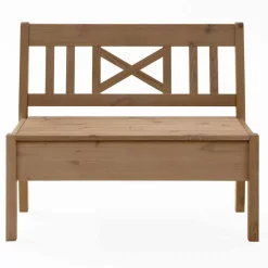 Outlet Truhenbank Giurgia aus Kiefer massiv Sitzbank