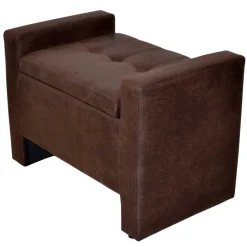 Truhenbank in Braun mit Wangengestell - Rever Sitzbank