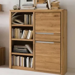 TV Anbauwand Croconia aus Wildeiche Massivholz (vierteilig) Wohnwände