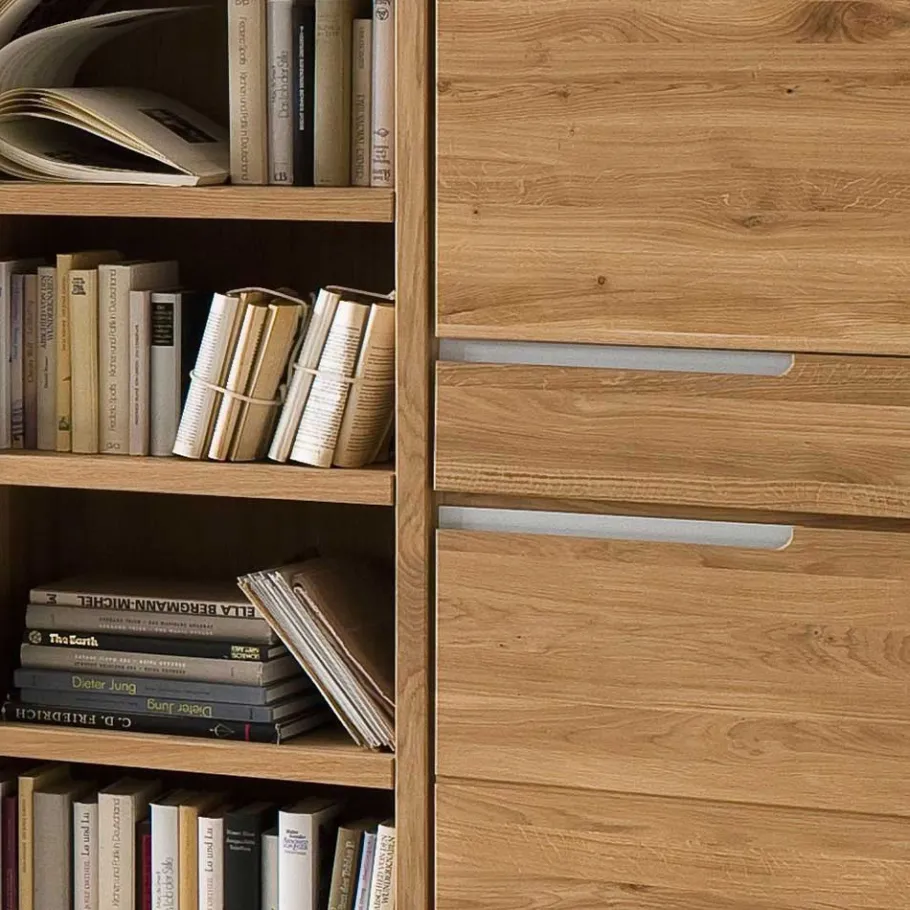 TV Anbauwand Croconia aus Wildeiche Massivholz (vierteilig) Wohnwände