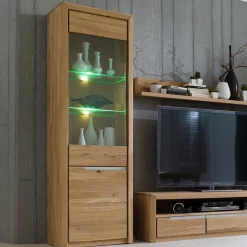 TV Anbauwand Croconia aus Wildeiche Massivholz (vierteilig) Wohnwände