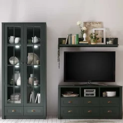 TV Anbauwand in Dunkelgrün - Niestov (dreiteilig) Wohnwände