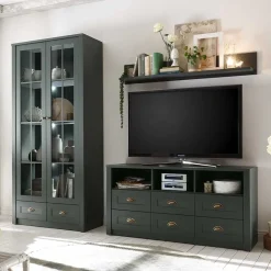 TV Anbauwand in Dunkelgrün - Niestov (dreiteilig) Wohnwände