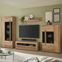 Best TV Anbauwand in Eiche - Brocus (vierteilig) Wohnwände