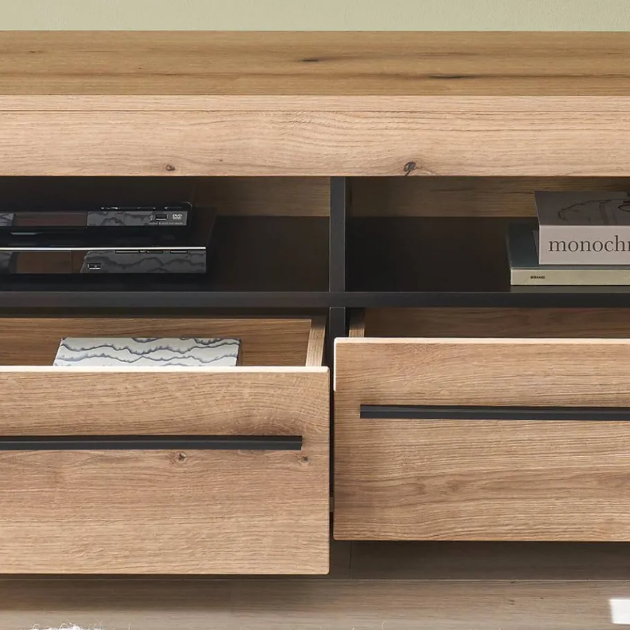 Best TV Anbauwand in Eiche - Brocus (vierteilig) Wohnwände