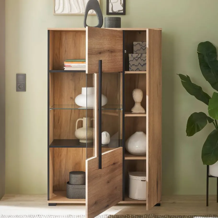 Best TV Anbauwand in Eiche - Brocus (vierteilig) Wohnwände