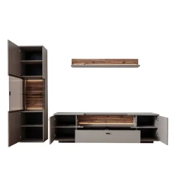 Clearance TV Anbauwand Möbel in Grau - Teorina (dreiteilig) Wohnwände