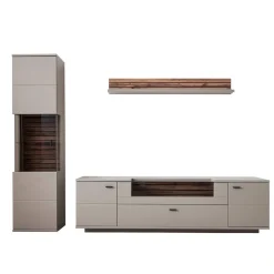 Clearance TV Anbauwand Möbel in Grau - Teorina (dreiteilig) Wohnwände