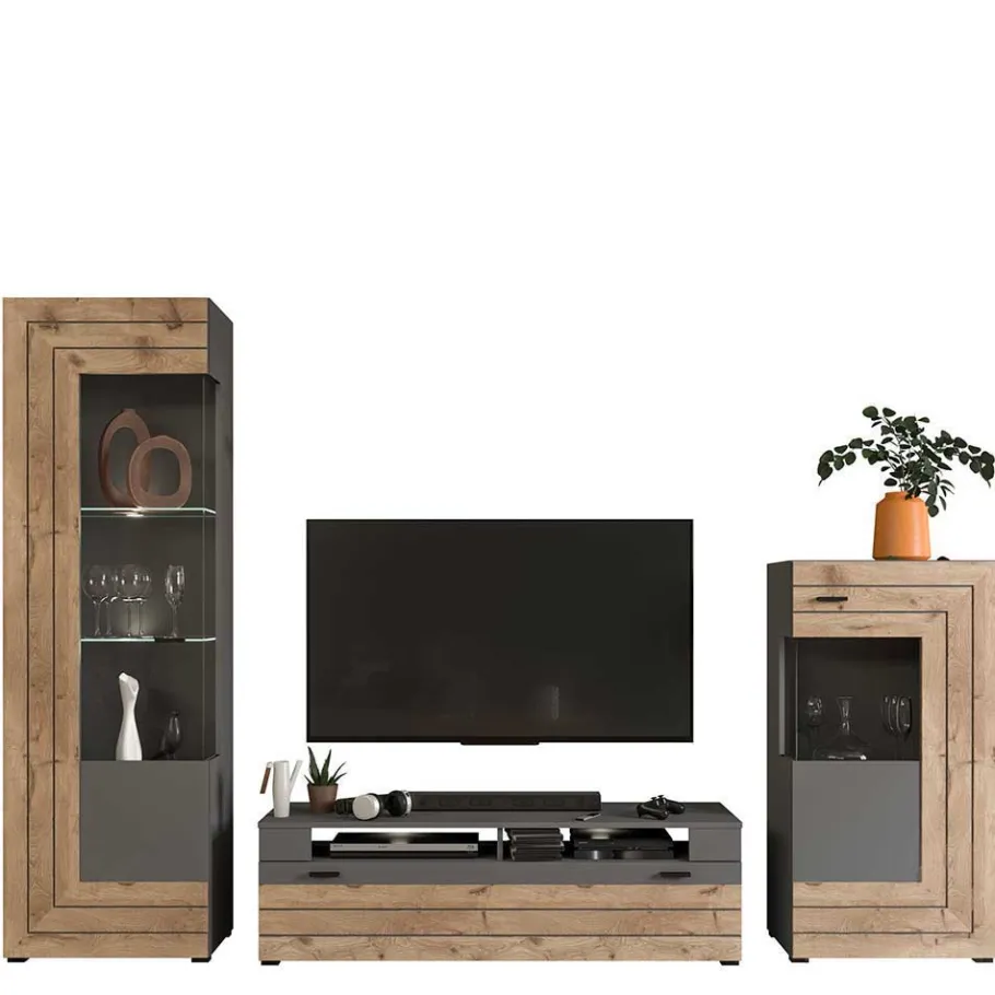 Clearance TV Anbauwand Möbel-Kombi modern - Scarlett (dreiteilig) Wohnwände