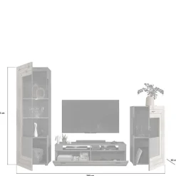 Clearance TV Anbauwand Möbel-Kombi modern - Scarlett (dreiteilig) Wohnwände