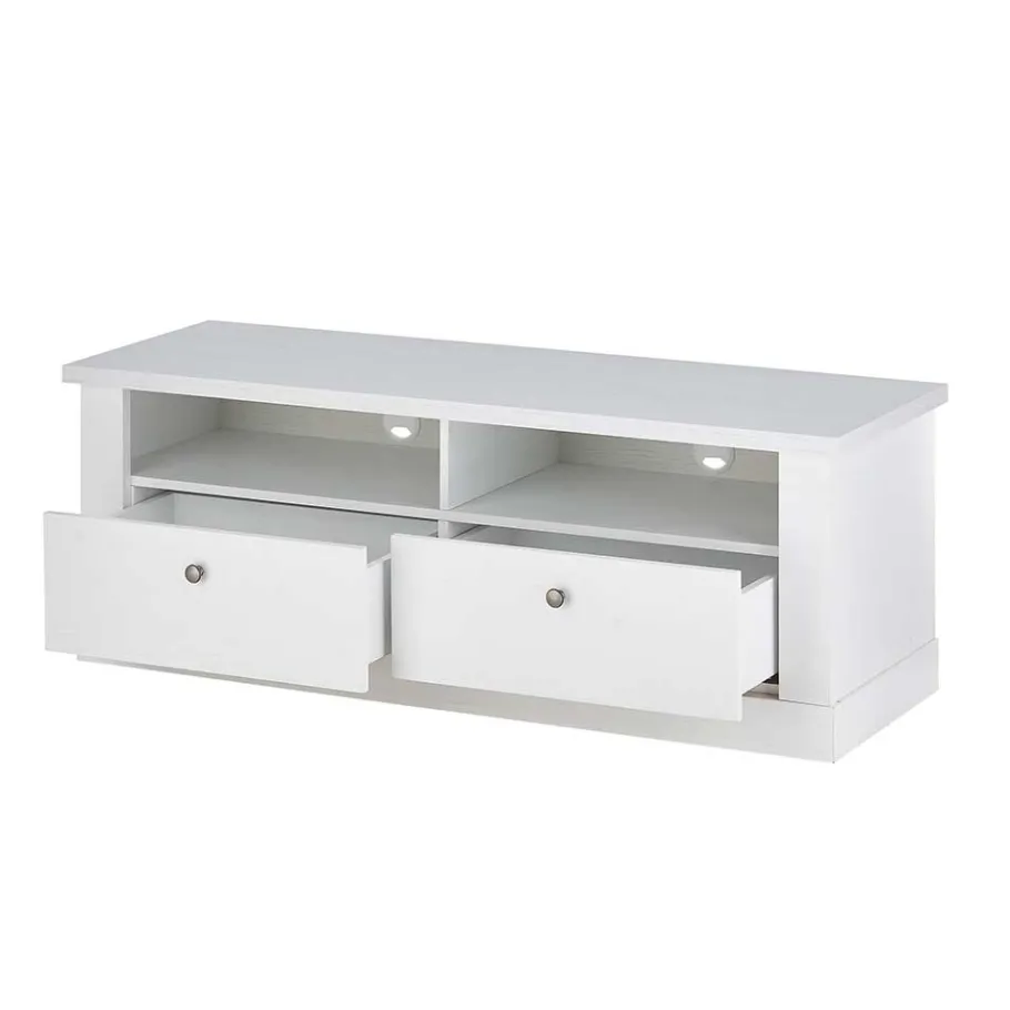 Hot TV Anbauwand Set in weißer Holzoptik Pinie - Liancos (vierteilig) Wohnwände