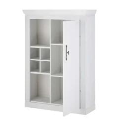 Hot TV Anbauwand Set in weißer Holzoptik Pinie - Liancos (vierteilig) Wohnwände