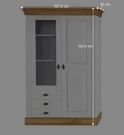 TV Anbauwand Sibiuta in Weiß Kiefer teilmassiv (dreiteilig) Wohnwände