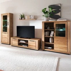 Discount TV Anbauwand teilmassiv Set - Vlacoma (vierteilig) Wohnwände