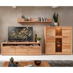 Hot TV Board & Highboard & Hängeregal Set - Amyonta (dreiteilig) Wohnwände