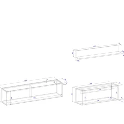 Best TV Board & Regal & Sekretär hängend - Nonessia (dreiteilig) Wohnwände