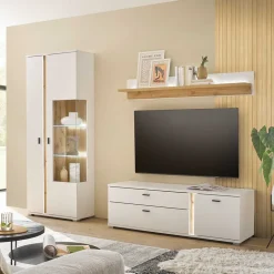 Discount TV Board & Vitrinenschrank & Hängeboard Set - Racelyn (dreiteilig) Wohnwände