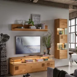 New TV Board & Wandboard & Vitrine Set - Millena (dreiteilig) Wohnwände