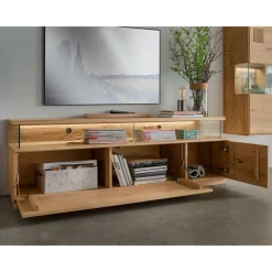 New TV Board & Wandboard & Vitrine Set - Millena (dreiteilig) Wohnwände