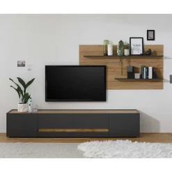 Discount TV Board & Wandpaneel Set - Ahilav (zweiteilig) Wohnwände
