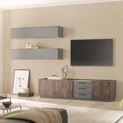 Hot TV Kommode und Hängeschränke Set - Mundo (dreiteilig) Wohnwände