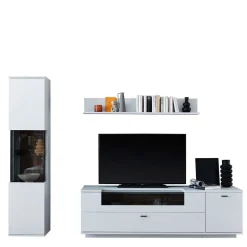 Hot TV Lowboard & Vitrine & Wandboard Set - Apulco (dreiteilig) Wohnwände