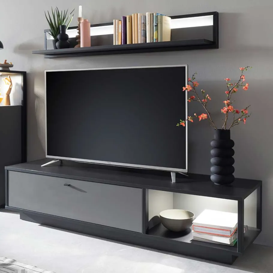 TV Lowboard in Grau & Anthrazit - Ridona Tv & Hifi-Möbel|Lowboards