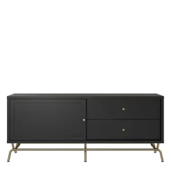 TV Lowboard in Schwarz mit Gold - Prasery Tv & Hifi-Möbel|Lowboards