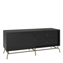 TV Lowboard in Schwarz mit Gold - Prasery Tv & Hifi-Möbel|Lowboards