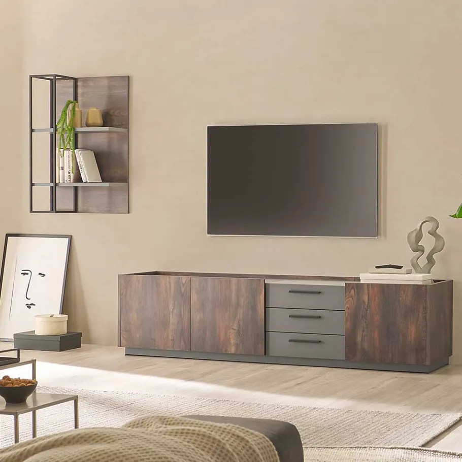 Best TV Lowboard und Wandregal Set - Mundo (zweiteilig) Wohnwände