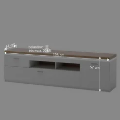 Hot TV Wohnwand in Weiß & Dekor Wildeiche - Caldri (dreiteilig) Wohnwände