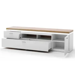 Hot TV Wohnwand in Weiß & Dekor Wildeiche - Caldri (dreiteilig) Wohnwände