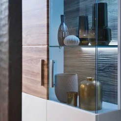 Sale TV Wohnwand in Weiß & Eiche - Icadro (vierteilig) Wohnwände