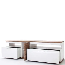 Sale TV Wohnwand in Weiß & Eiche - Icadro (vierteilig) Wohnwände