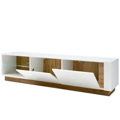 Sale TV Wohnwand in Weiß & Wildeiche - Myrda (vierteilig) Wohnwände