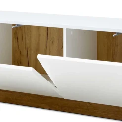 Sale TV Wohnwand in Weiß & Wildeiche - Myrda (vierteilig) Wohnwände