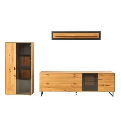 Sale TV Wohnwand in Wildeiche teilmassiv - Drinidad (dreiteilig) Wohnwände