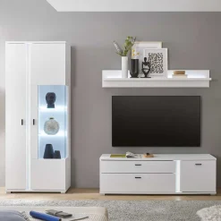 Outlet TV Wohnwand Kombi mit Licht - Tirol (dreiteilig) Wohnwände