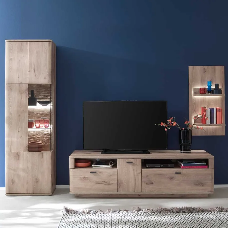 TV Wohnwand Kombination Set - Comrinaca (dreiteilig) Wohnwände