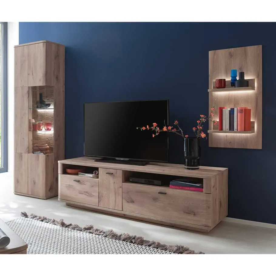 TV Wohnwand Kombination Set - Comrinaca (dreiteilig) Wohnwände