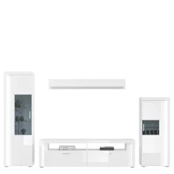 Clearance TV Wohnwand Möbel mit LED Set - Gomata (vierteilig) Wohnwände