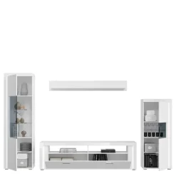 Clearance TV Wohnwand Möbel mit LED Set - Gomata (vierteilig) Wohnwände